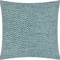 Croft Twill Woven Cushion - Teal / Polyester