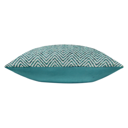 Croft Twill Woven Cushion - Teal / Polyester - thumbnail 5