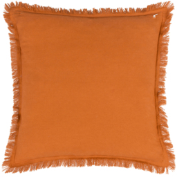 Jaye Velvet Fringed Cushion 45 x 45cm - Rust / Feather - thumbnail 2