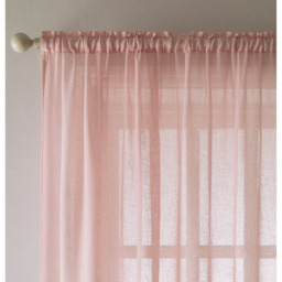 Pair of Eden Blush Recylced Plain Sheer Voile Panels - Blush / 122cm - thumbnail 3