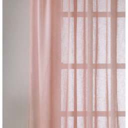Pair of Eden Blush Recylced Plain Sheer Voile Panels - Blush / 122cm - thumbnail 4