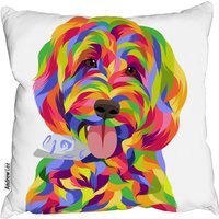 Animal Dog Illustration Pop Art Outdoor Cushion - Blue / 60cm - image 1