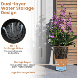 Tall Round Planter Set of 2 - Brown - thumbnail 5