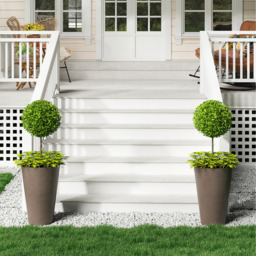 Tall Round Planter Set of 2 - Brown - thumbnail 4
