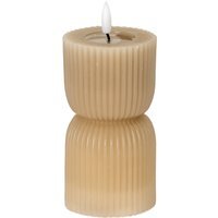 Luxe Collection Natural Glow Stone Carved LED Candle - Light Brown