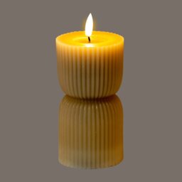 Luxe Collection Natural Glow Stone Carved LED Candle - Light Brown - thumbnail 2