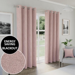 Austin Blush Blackout Eyelet Curtains - Blush / 229cm / 183cm - thumbnail 2
