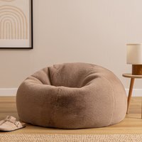 Icon Kingston Faux Fur Classic Dome Bean Bag - Rabbit Fur Brown