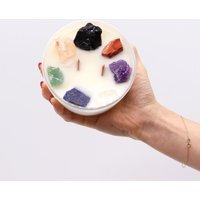 Large Chakra Crystal Candles Seven Charkra - Brown