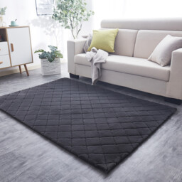 Milly Faux Rabbit Rug - Grey - thumbnail 4