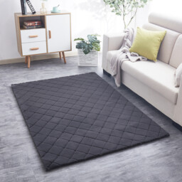 Milly Faux Rabbit Rug - Grey - thumbnail 3