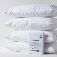 Polypropylene Waterproof Pillow Protectors Pack of 4 - White / 80cm / 40cm / Single
