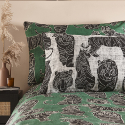 Wildcat Reversible Duvet Cover Set - Jungle Green / King - thumbnail 4