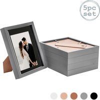 "3D Box Photo Frames - 8 x 10"" with 5 x 7"" Mount - Grey/Black - Pack of 5 - Grey/Black"