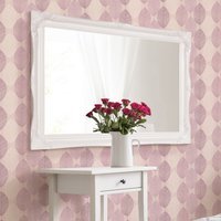 MirrorOutlet White Ornate Shabby Chic Wall Mirror 106 X 76cm - White