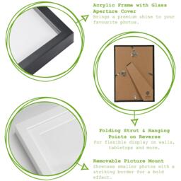 "Photo Frame with 4x6"" Mount - 8x10"" - Grey - White" - thumbnail 5