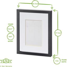 "Photo Frame with 4x6"" Mount - 8x10"" - Grey - White" - thumbnail 2