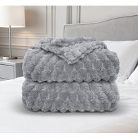 Super Snug Chunky Popcorn Throw 150x200 - Silver - image 1