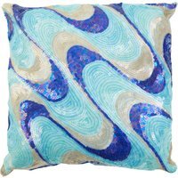 Diva Sequins Turquoise Cushion - Blue