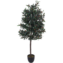 Artificial Olive Tree in Plastic Pot - Green - thumbnail 3