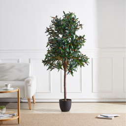 Artificial Olive Tree in Plastic Pot - Green - thumbnail 2