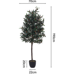 Artificial Olive Tree in Plastic Pot - Green - thumbnail 4