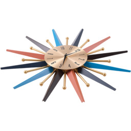 Large Metal Starburst Decorative Wall Clock - Multicolour / 55cm - thumbnail 3