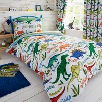 Dinosnore Kids Bedding Duvet Cover Set - Blue / Double