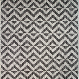 Geometric Flatweave Outdoor Rug - Charcoal / 150 x 80cm - thumbnail 5