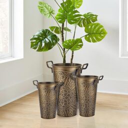 The Mia Gold Vase - 40 cm (H) - Gold - thumbnail 2