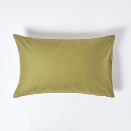 1000 Thread Count Egyptian Cotton Housewife Pillowcase - Olive Green / 74cm / 48cm - thumbnail 4