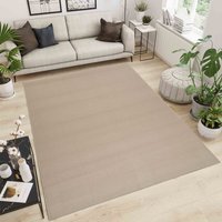 Simple Plain Living Room Soft Low Pile Area Rugs Felt Back - Light Beige / 80x150 cm
