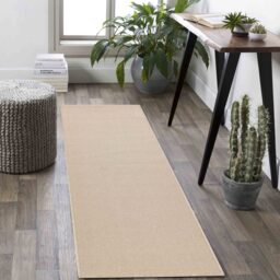 Simple Plain Living Room Soft Low Pile Area Rugs Felt Back - Light Beige / 80x150 cm - thumbnail 5