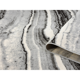 Obsidian Modern Low Pile Area Rug - Coast Waves Abstract Design Grey Rug - Grey / 290cm - thumbnail 5