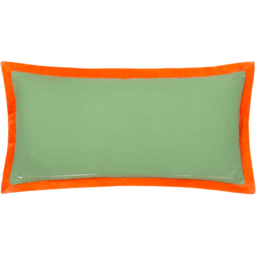 Casa Embroidered Cushion - Peridot/Orange / Polyester - thumbnail 3