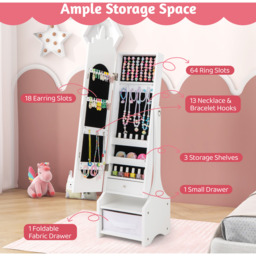 Kids Jewellery Armoire Cabinet - White - thumbnail 3