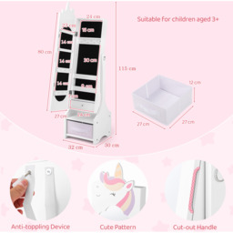 Kids Jewellery Armoire Cabinet - White - thumbnail 5