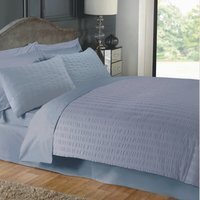 Seersucker Grey Duvet Set - Grey / Single