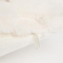 Pack Of Waffle Fleece Faux Fur Cushion Covers - Cream / 4 - thumbnail 4