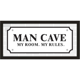 Wall Art Framed Print For Him Man Cave My Room My Rules - Black - thumbnail 3
