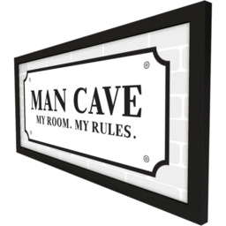 Wall Art Framed Print For Him Man Cave My Room My Rules - Black - thumbnail 4