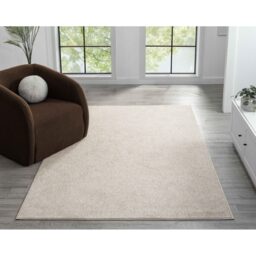 Avior Washable Plain Living Room Area Rug - Loop Pile Pebble Design Rug - Beige / 230cm - thumbnail 3