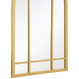 Arcus Window Metal Framed Arched Wall Mirror 83CM - Gold - thumbnail 4