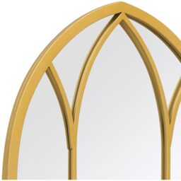 Arcus Window Metal Framed Arched Wall Mirror 83CM - Gold - thumbnail 5