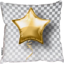 Star gold balloon on transparent background Outdoor Cushion - Yellow / 60cm - thumbnail 2