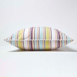 Homescapes Cotton Osaka Green Stripe Cushion Cover - Green / 60cm - thumbnail 3
