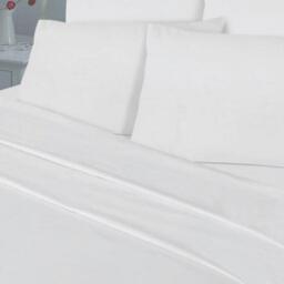 T180 Percale Duvet Cover Set - White / King - thumbnail 3