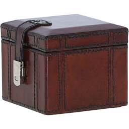 Luxury Leather Single Watch and Bracelet Box with Velvet Interior - Chestnut - thumbnail 3