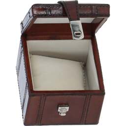 Luxury Leather Single Watch and Bracelet Box with Velvet Interior - Chestnut - thumbnail 2