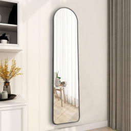 Arched Metal Full Length Mirror - Black / 160cm - thumbnail 5